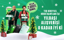 TEB'den Yeni Yıla Özel Giyim, Aksesuar, Kozmetik, Ayakkabı ve Market Alışverişlerinize Toplam 2.000 TL Bonus!
