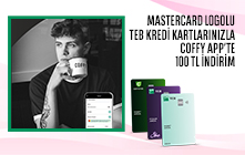 Mastercard Logolu TEB Kredi Kartlarınızla COFFY App'te 100 TL İndirim