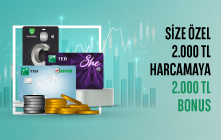 TEB'den Size Özel 2.000 TL ve üzeri harcamanıza toplam 2.000 TL Bonus!