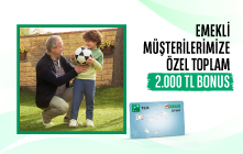TEB'den Emekli Müşterilerine Özel 2000 TL ve üzeri harcamanıza toplam 2000 TL Bonus!