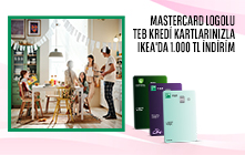 Mastercard Logolu TEB Kredi Kartlarınızla IKEA'da Geçerli 1.000 TL İndirim
