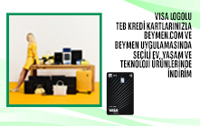 Visa Logolu TEB Kredi Kartlarınızla Beymen.com ve Beymen Uygulamasında Seçili Ev, Yaşam ve Teknoloji Ürünlerinde İndirim 