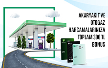 Mastercard ve Visa Logolu Kartlara Özel Akaryakıt ve Otogaz Harcamanıza Toplam 300 TL Bonus! 