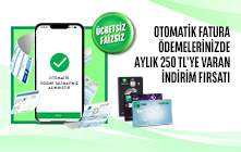 Otomatik Fatura Ödeme Talimatlarınıza %20 İndirim