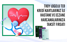 TROY Logolu TEB Bireysel Kredi Kartlarınız ile Hastane ve Eczane Harcamalarına Faizsiz 3 Taksit!
