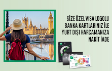 VISA Logolu Bireysel Banka Kartınıza Özel Yurt Dışı Harcamalarınızda Nakit İade!
