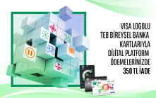 VISA Logolu TEB Bireysel Banka Kartlarınızla Dijital Platform Abonelik Ödemelerinize 350 TL'ye Varan Nakit İade!