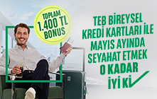 Seyahat Harcamalarınıza Toplam 1.400 TL Bonus!