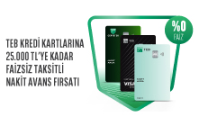Faizsiz Taksitli Nakit Avans Fırsatı CEPTETEB'de!
