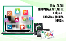 TROY Logolu TEB Bireysel Banka Kartları ile E-Ticaret Harcamalarınıza Toplam 300 TL İndirim!