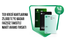 Faizsiz Taksitli Nakit Avans Fırsatı CEPTETEB'de!