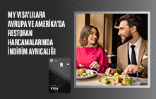 My Visa'lılara Avrupa ve Amerika'da Restoran Harcamalarında İndirim Ayrıcalığı 