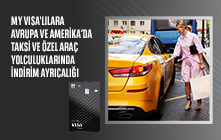 My Visa'lılara Avrupa ve Amerika'da Taksi ve Özel Araç Yolculuklarında İndirim Ayrıcalığı 